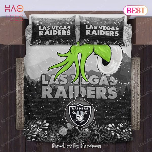 Buy NFL Las Vegas Raiders Logo Christmas Bedding Sets Bed Sets, Bedroom