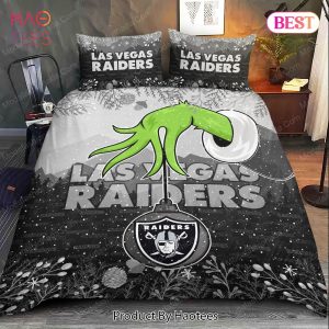 Buy NFL Las Vegas Raiders Logo Christmas Bedding Sets Bed Sets, Bedroom Sets, Comforter Sets, Duvet Cover, Bedspread