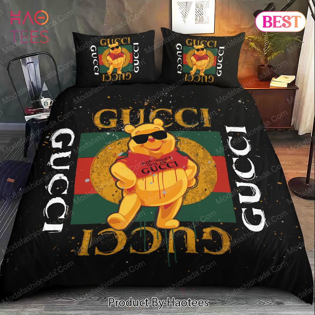 Buy Pooh Bear Gucci Bedding Sets Bed Sets, Bedroom Sets, Comforter Sets, Duvet Cover, Bedspread Luxury Store