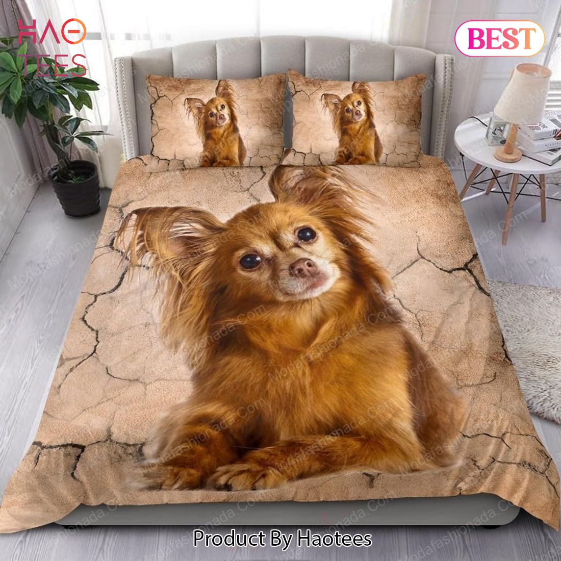 Buy Russian Toy Terrier Longhair Dog Animal 66 Bedding Set Bed Sets, Bedroom Sets, Comforter Sets, Duvet Cover, Bedspread