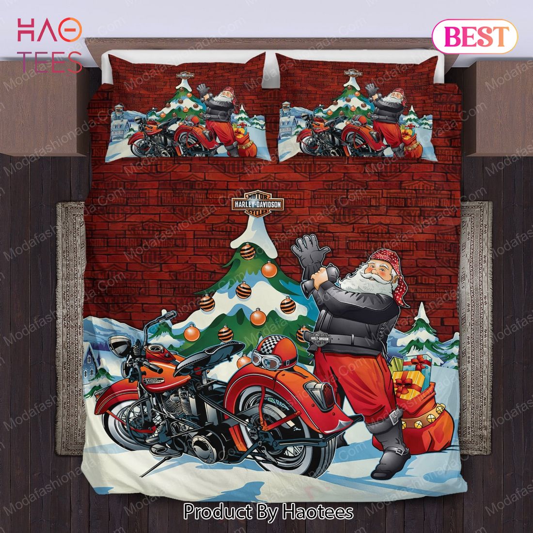 Buy Santa Claus Harley Davidson Merry Christmas Bedding Sets Bed Sets, Bedroom Sets, Comforter Sets, Duvet Cover, Bedspread