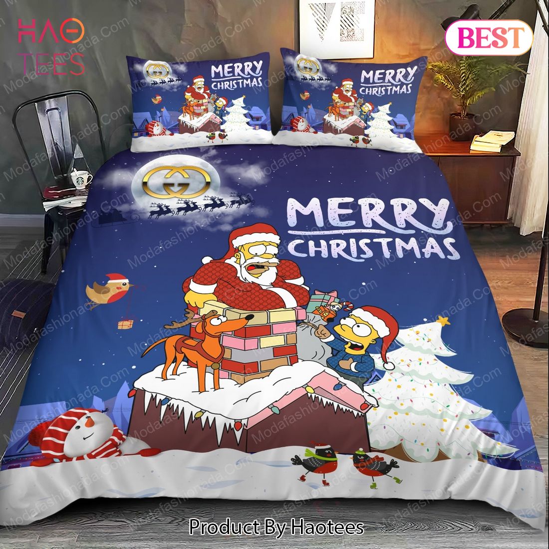 Buy Simpson Family Gucci Merry Christmas Bedding Sets Bed Sets, Bedroom Sets, Comforter Sets, Duvet Cover, Bedspread Luxury Store