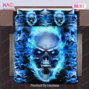 Buy Skull Fury Blue Fire Bedding Sets Bed Sets, Bedroom Sets, Comforter Sets, Duvet Cover, Bedspread