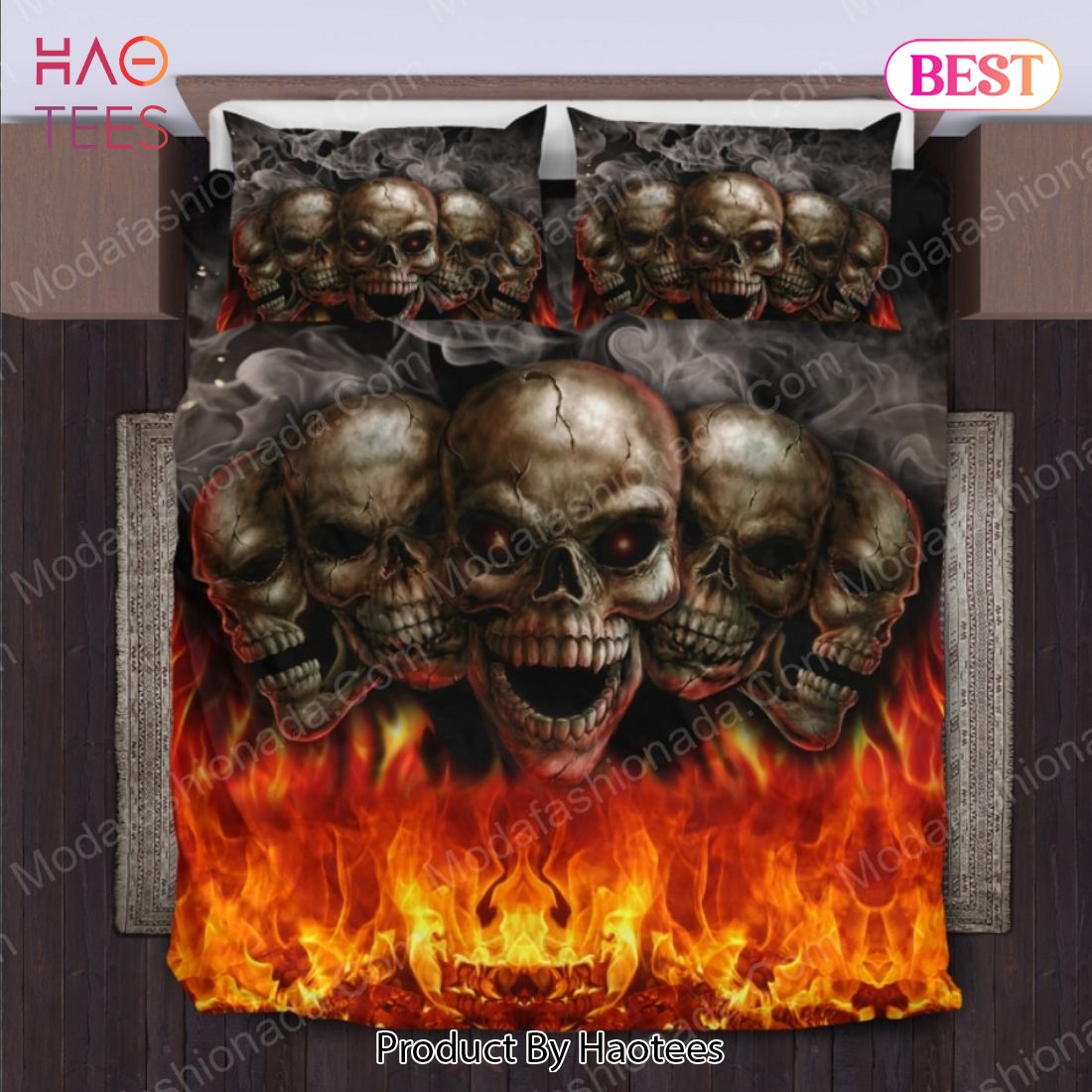 Buy Skull In Fire Halloween Horror Nights Bedding Sets Bed Sets, Bedroom Sets, Comforter Sets, Duvet Cover, Bedspread