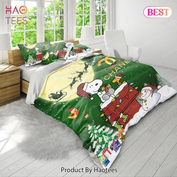 Buy Snoopy Dog Chanel Merry Christmas Bedding Sets Bed Sets, Bedroom Sets, Comforter Sets, Duvet Cover, Bedspread