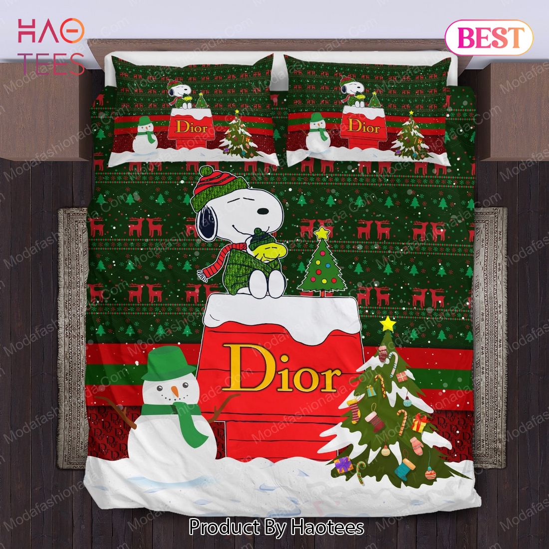 Buy Snoopy Dog Dior Christmas Bedding Sets Bed Sets, Bedroom Sets, Comforter Sets, Duvet Cover, Bedspread