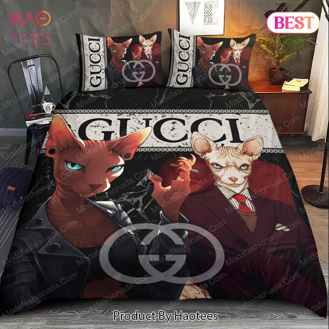 Buy Sphynx Cat Gucci Bedding Sets Bed Sets, Bedroom Sets, Comforter Sets, Duvet Cover, Bedspread Luxury Store