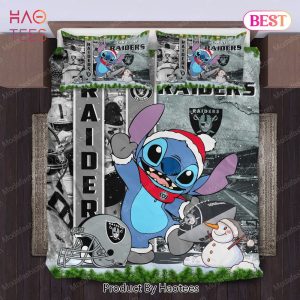 Buy Stitch NFL Las Vegas Raiders Christmas Bedding Sets Bed Sets, Bedroom Sets, Comforter Sets, Duvet Cover, Bedspread