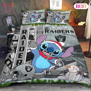 Buy Stitch NFL Las Vegas Raiders Christmas Bedding Sets Bed Sets, Bedroom Sets, Comforter Sets, Duvet Cover, Bedspread