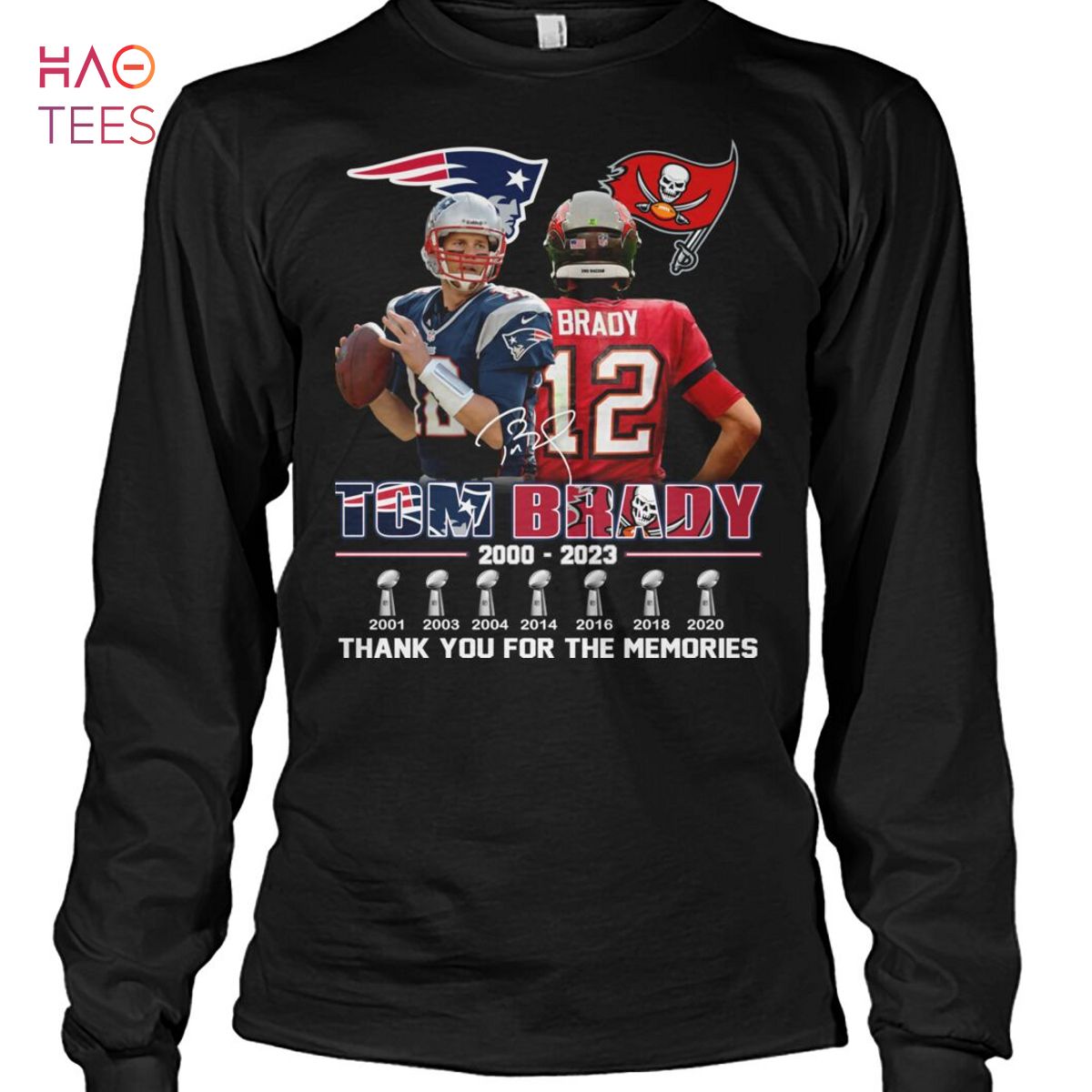 Tom Brady 2000 2023 Thank You For The Memories Shirt