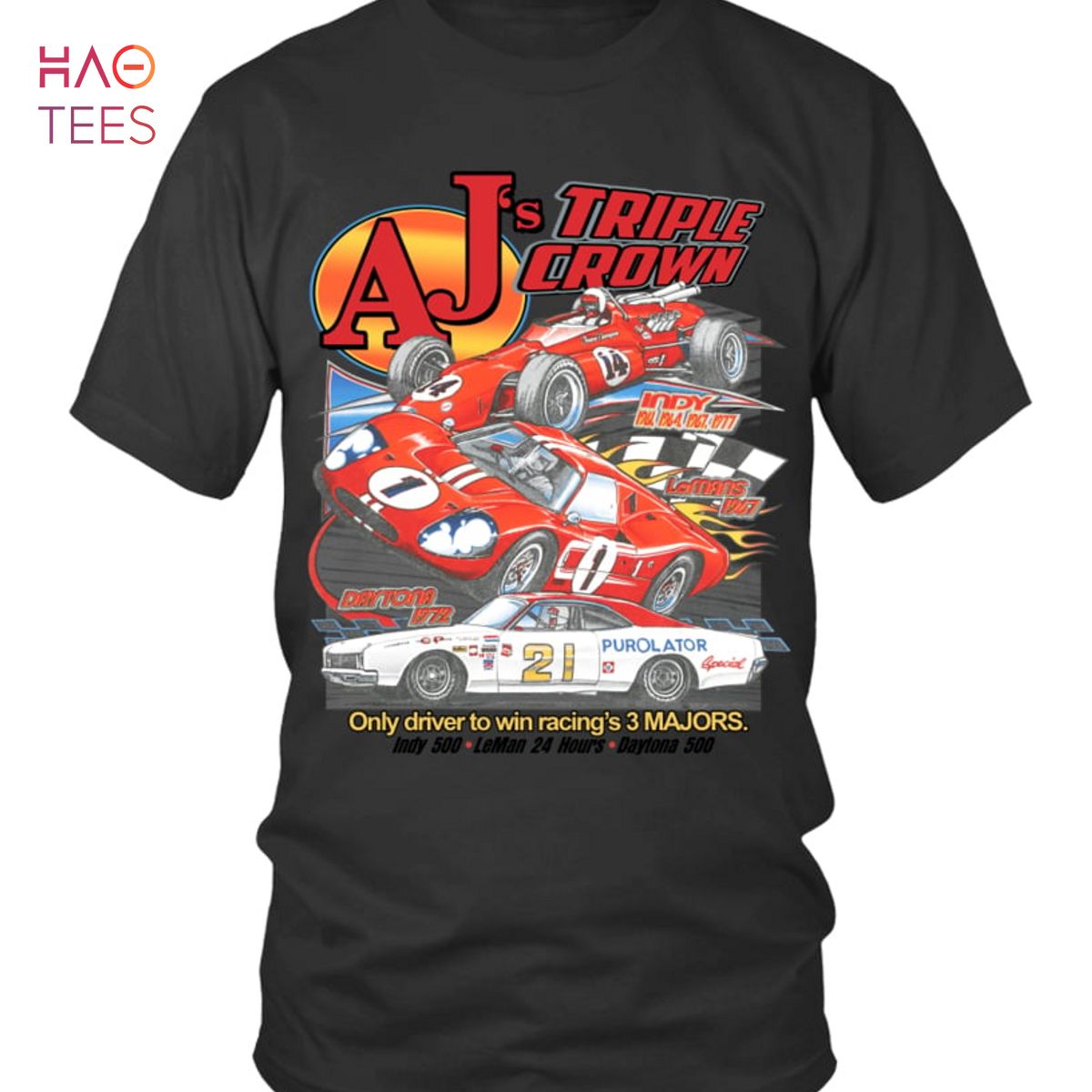 Triple Crown Only Driver To Win Racing 3 Majors Shirt Triple Crown Only Driver To Win Racing 3 Majors Shirt