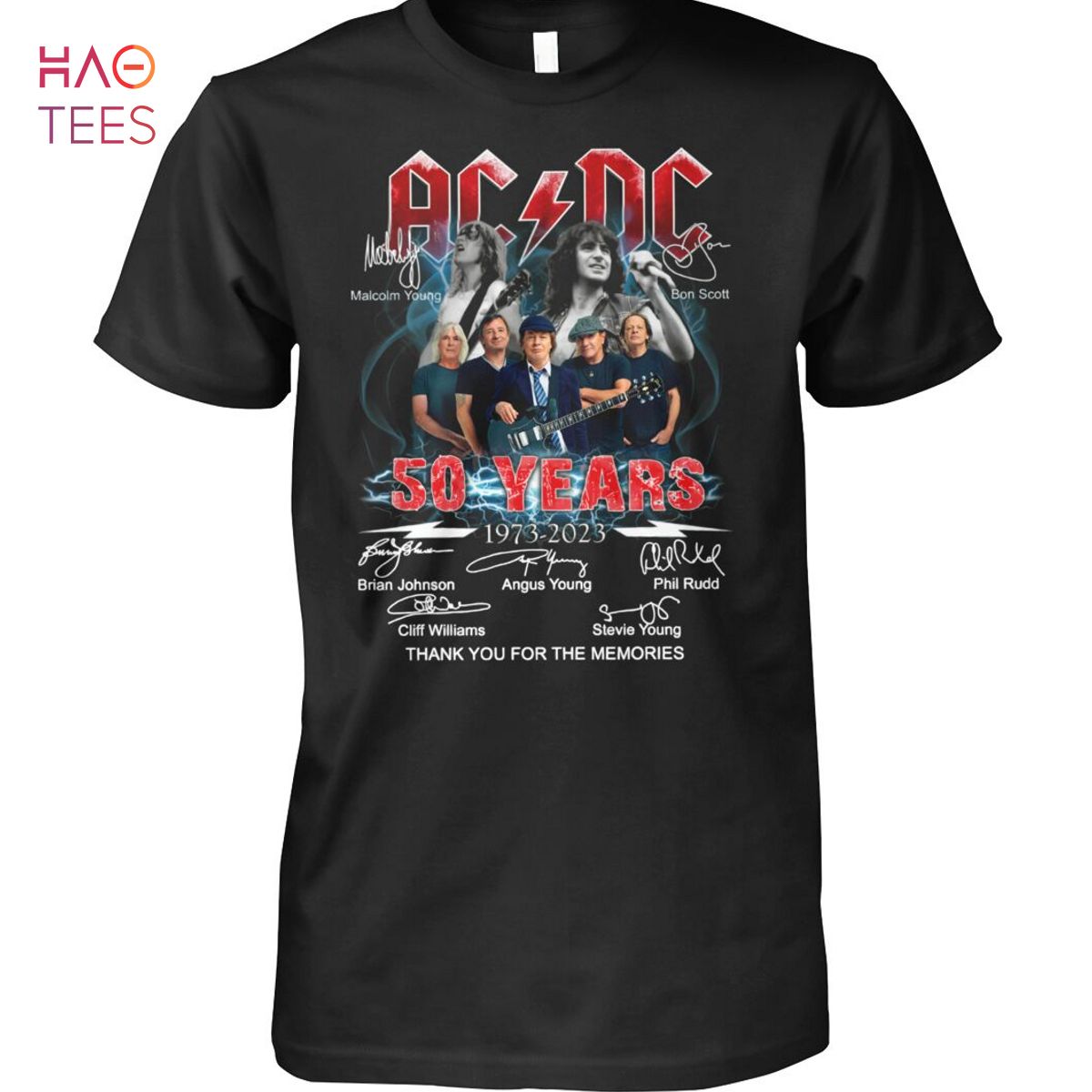 AC DC 50 Years 1973 2023 Thank You For The Memories T Shirt