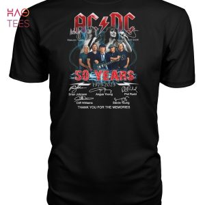 AC DC 50 Years 1973 2023 Thank You For The Memories T Shirt
