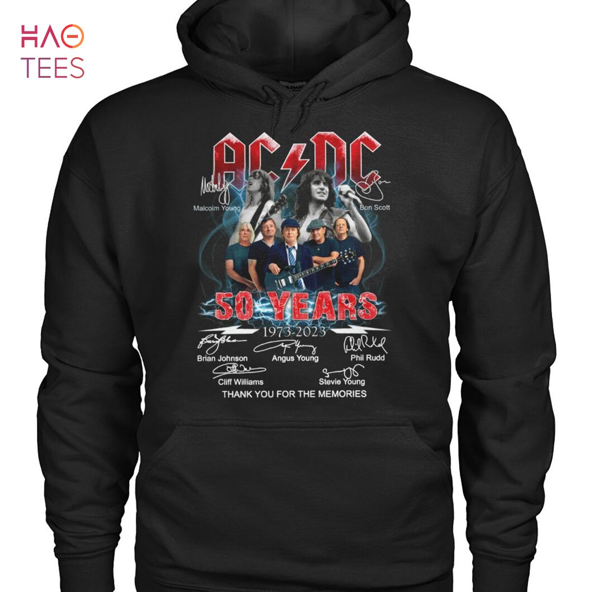 AC DC 50 Years 1973 2023 Thank You For The Memories T Shirt
