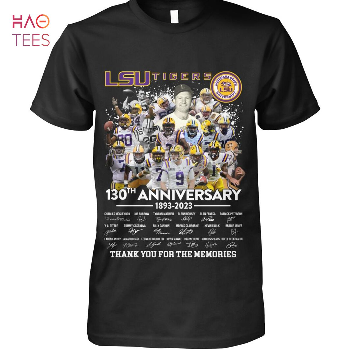 LSU Tigers 130 Anniversary 1893 2023 Thank You For The Memories T Shirt LSU Tigers 130 Anniversary 1893 2023 Thank You For The Memories T Shirt