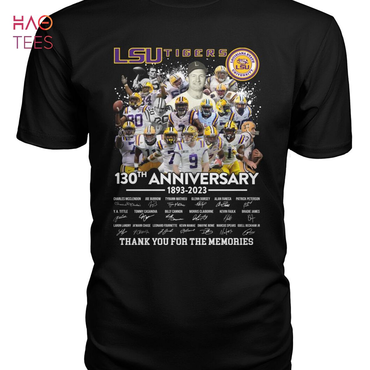 LSU Tigers 130 Anniversary 1893 2023 Thank You For The Memories T Shirt LSU Tigers 130 Anniversary 1893 2023 Thank You For The Memories T Shirt