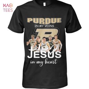 Purdue Boilermakers In My Veins Jesus In My Heart T Shirt