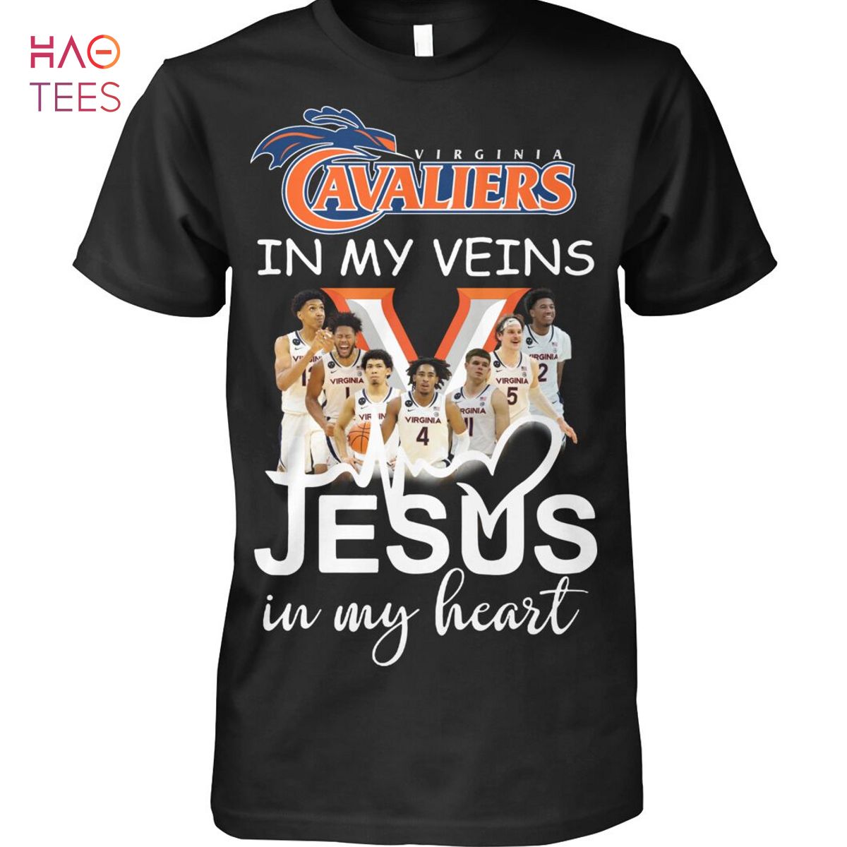 Virginia Cavaliers Basketball In My Veins Jesus In My Heart T Shirt