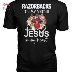 Arkansas Razorbacks InMy Veins Jesus In My Heart T Shirt