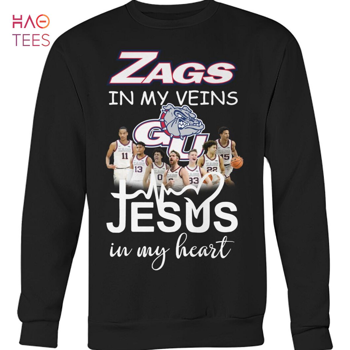 Zags In My Veins Jesus In My Heart Gonzaga Bulldogs Basketball T Shirt