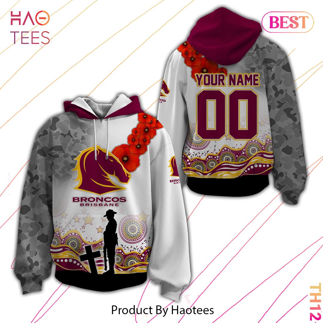 Canberra Raiders Anzac Day 3D Hoodie Canberra Raiders Anzac Day 3D Hoodie