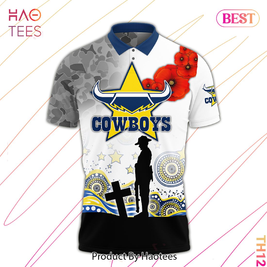North Queensland Cowboys Anzac Day Polo T-Shirt North Queensland Cowboys Anzac Day Polo T-Shirt