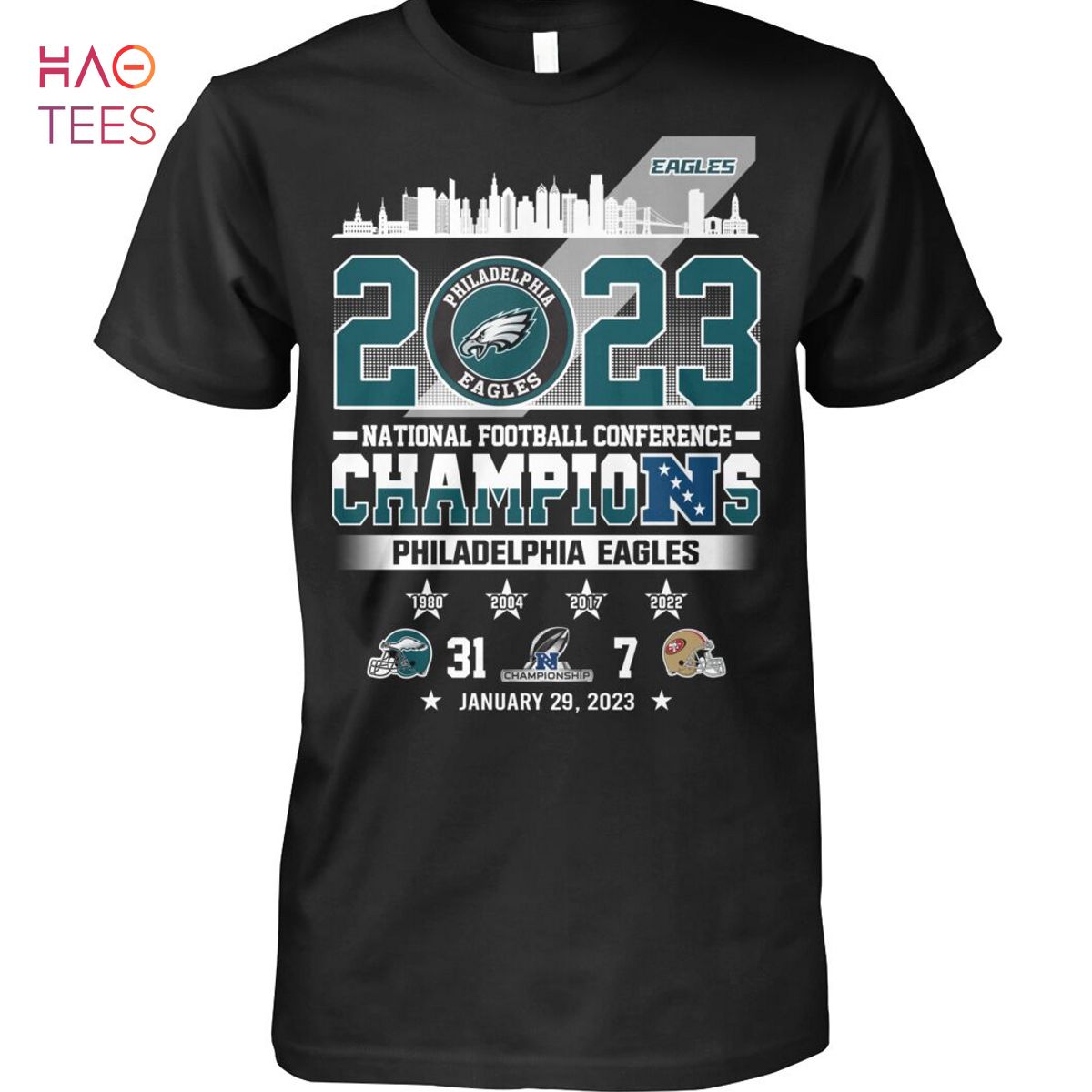 Philadelphia Eagles Youth NFC Conference Champs black tee