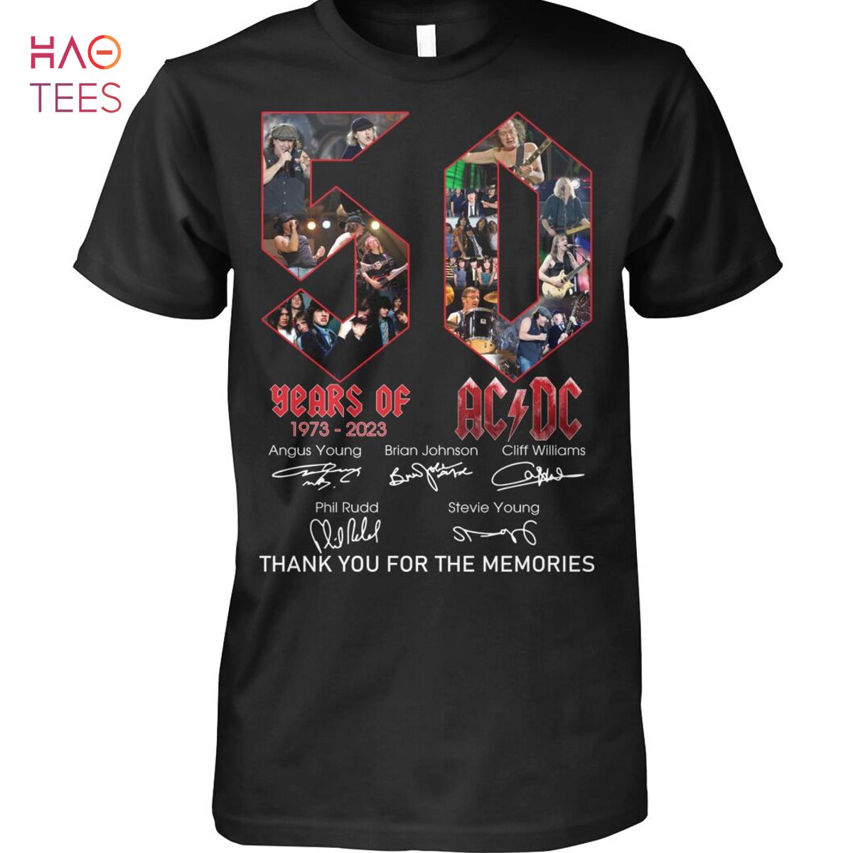 AC DC 50 Years Of 1973 2023 Thank You For The Memories Hot T Shirt