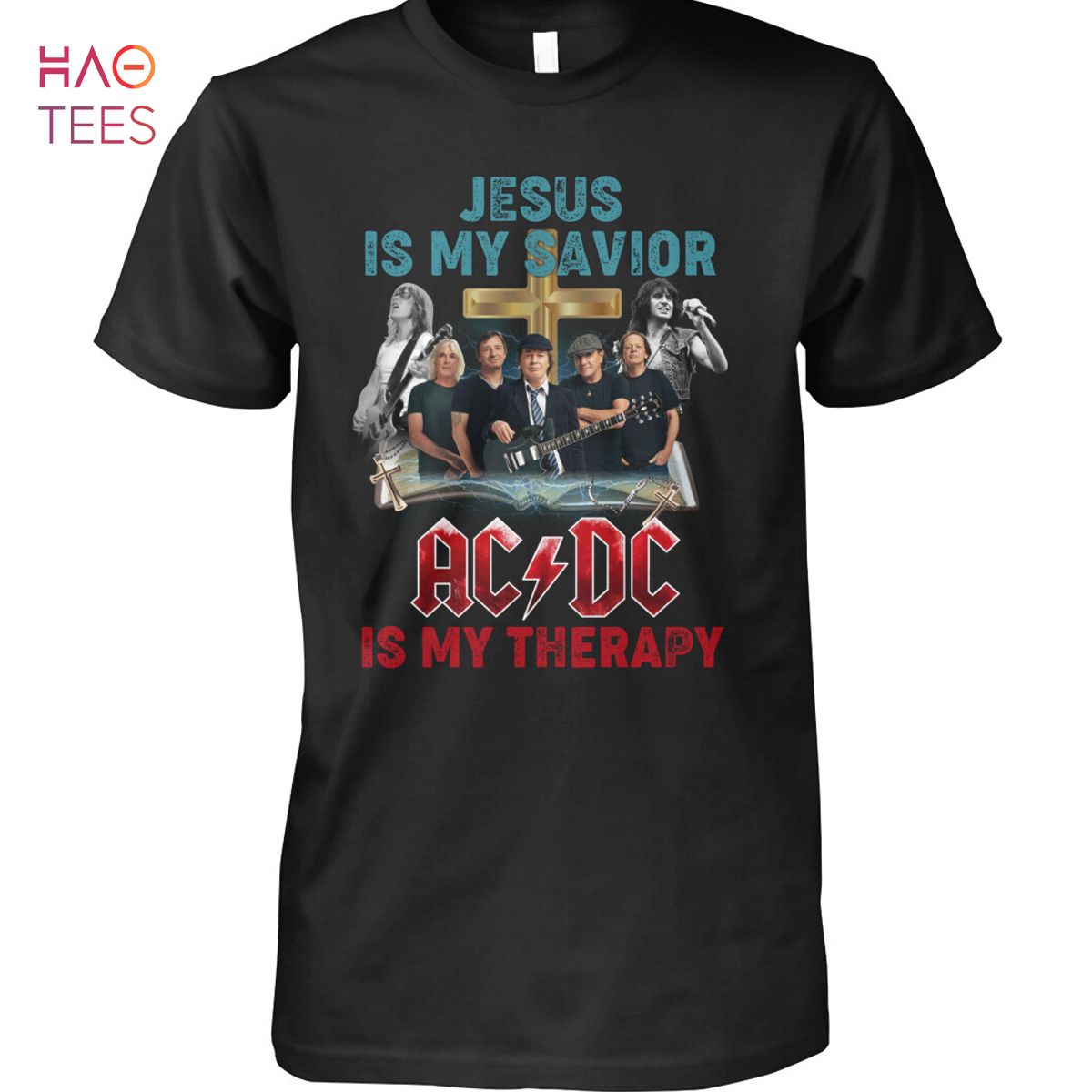 Jesus Is My Savior AC DC Is My Therapy T Shirt Jesus Is My Savior AC DC Is My Therapy T Shirt