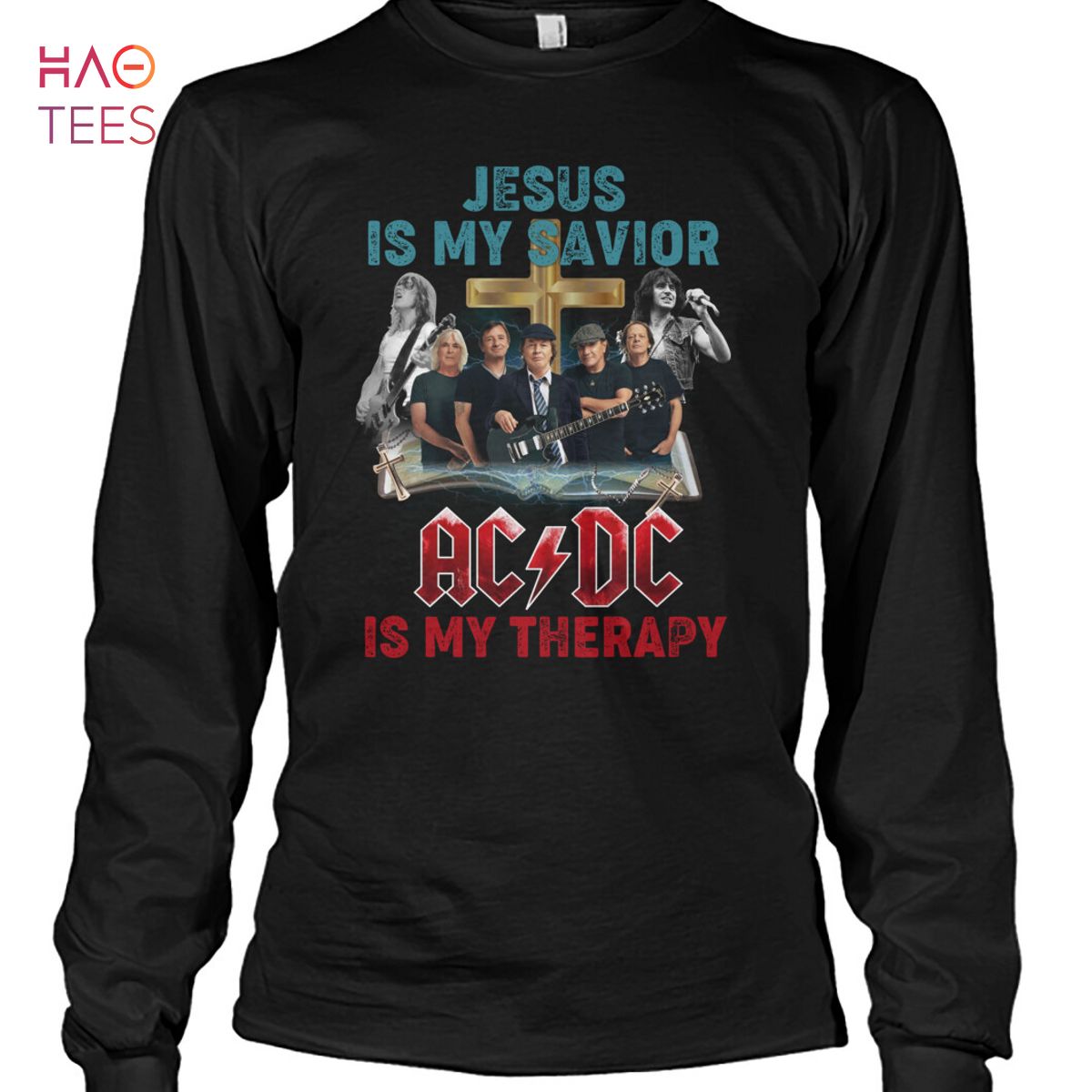 Jesus Is My Savior AC DC Is My Therapy T Shirt Jesus Is My Savior AC DC Is My Therapy T Shirt