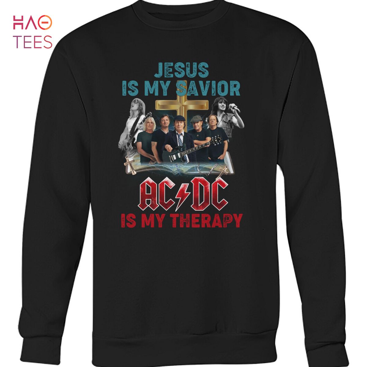 Jesus Is My Savior AC DC Is My Therapy T Shirt Jesus Is My Savior AC DC Is My Therapy T Shirt