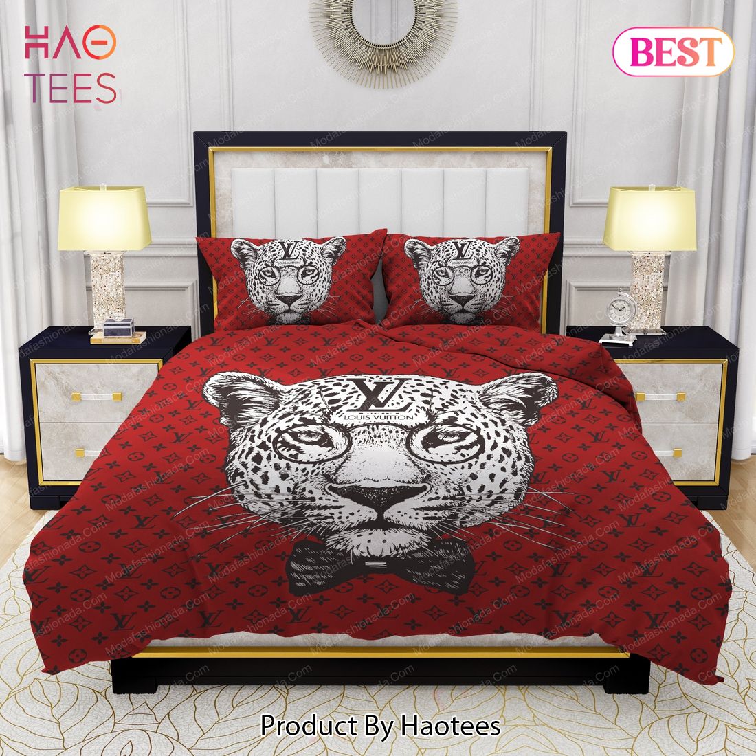 Buy Leopard Head Louis Vuitton Bedding Sets Bed Sets, Bedroom Sets,  Comforter Sets, Duvet Cover, Bedspread