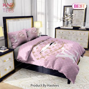 Louis vuitton purple pinky luxury brand bedding set duvet cover home decor  in 2023
