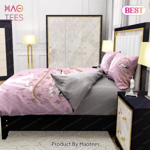 Lips With Louis Vuitton Pink Background Bedroom Duvet Cover Louis Vuitton  Bedding Set - Binteez