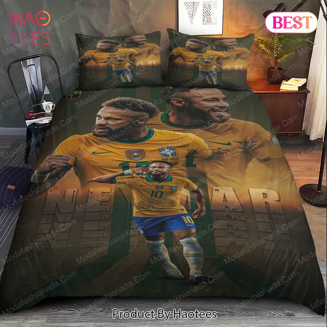 Buy Neymar Brazil Bedding Sets 01 Bed Sets, Bedroom Sets, Comforter Sets, Duvet Cover, Bedspread