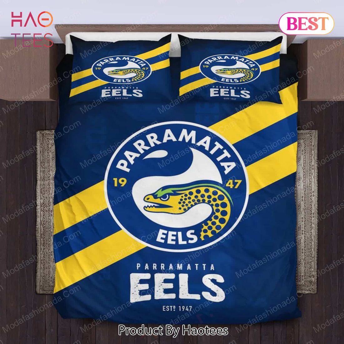 Buy Parramatta Eels Logo Bedding Sets 01 Bed Sets, Bedroom Sets, Comforter Sets, Duvet Cover, Bedspread