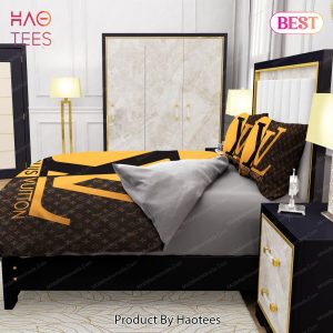 Buy Yellow and Brown Louis Vuitton Bedding Sets Bed Sets, Bedroom