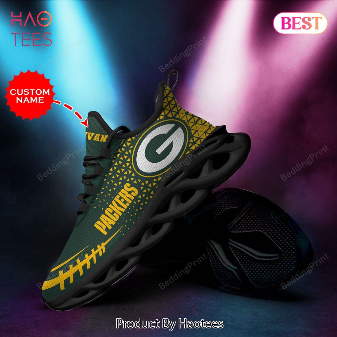 Green Bay Packers Custom Personalized NFL Max Soul Shoes Green Bay Packers Custom Personalized NFL Max Soul Shoes