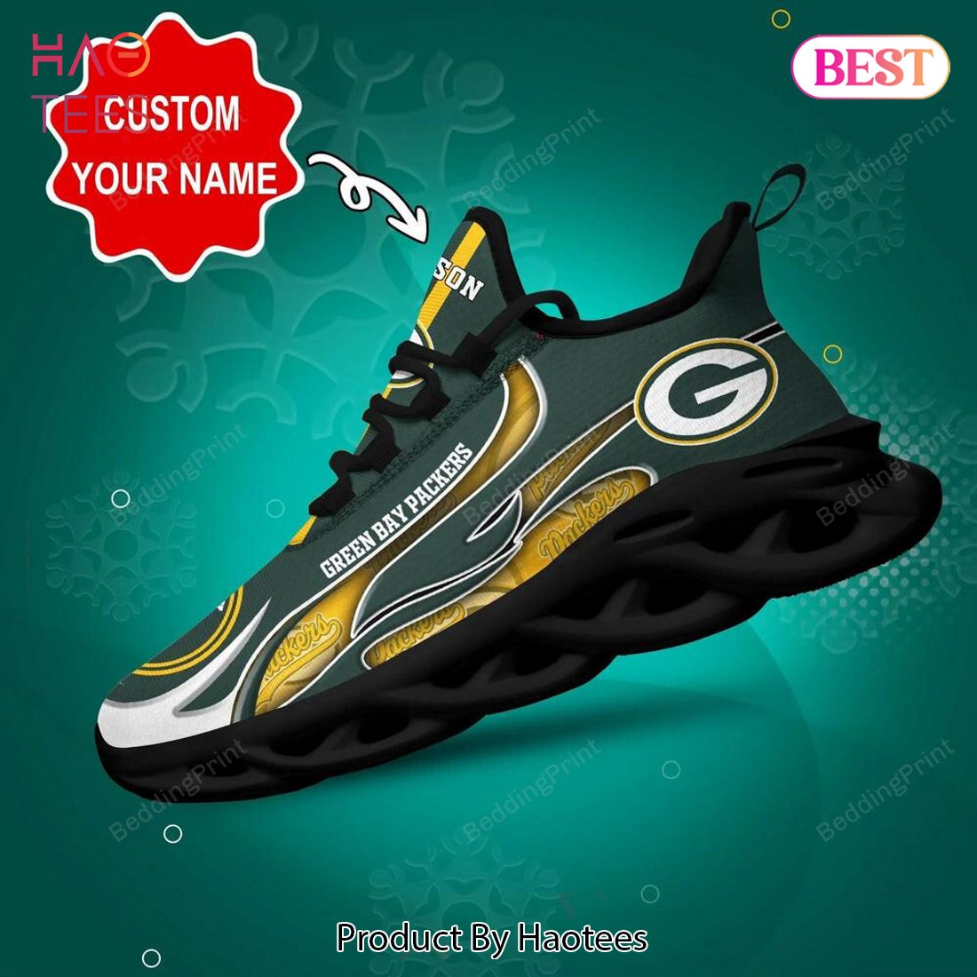 Green Bay Packers NFL Custom Name Max Soul Shoes Green Bay Packers NFL Custom Name Max Soul Shoes