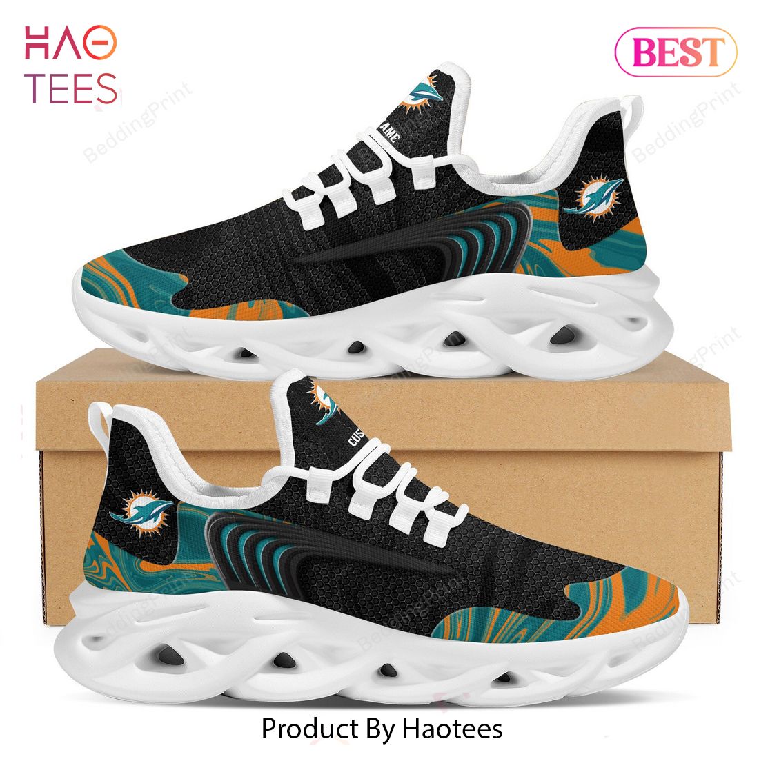Miami Dolphins Team Custom Personalized NFL Max Soul Shoes Miami Dolphins Team Custom Personalized NFL Max Soul Shoes