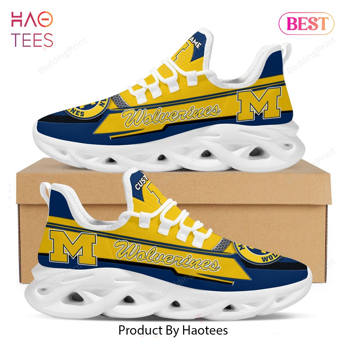 Michigan Wolverines NCAA Custom Name Max Soul Shoes Michigan Wolverines NCAA Custom Name Max Soul Shoes