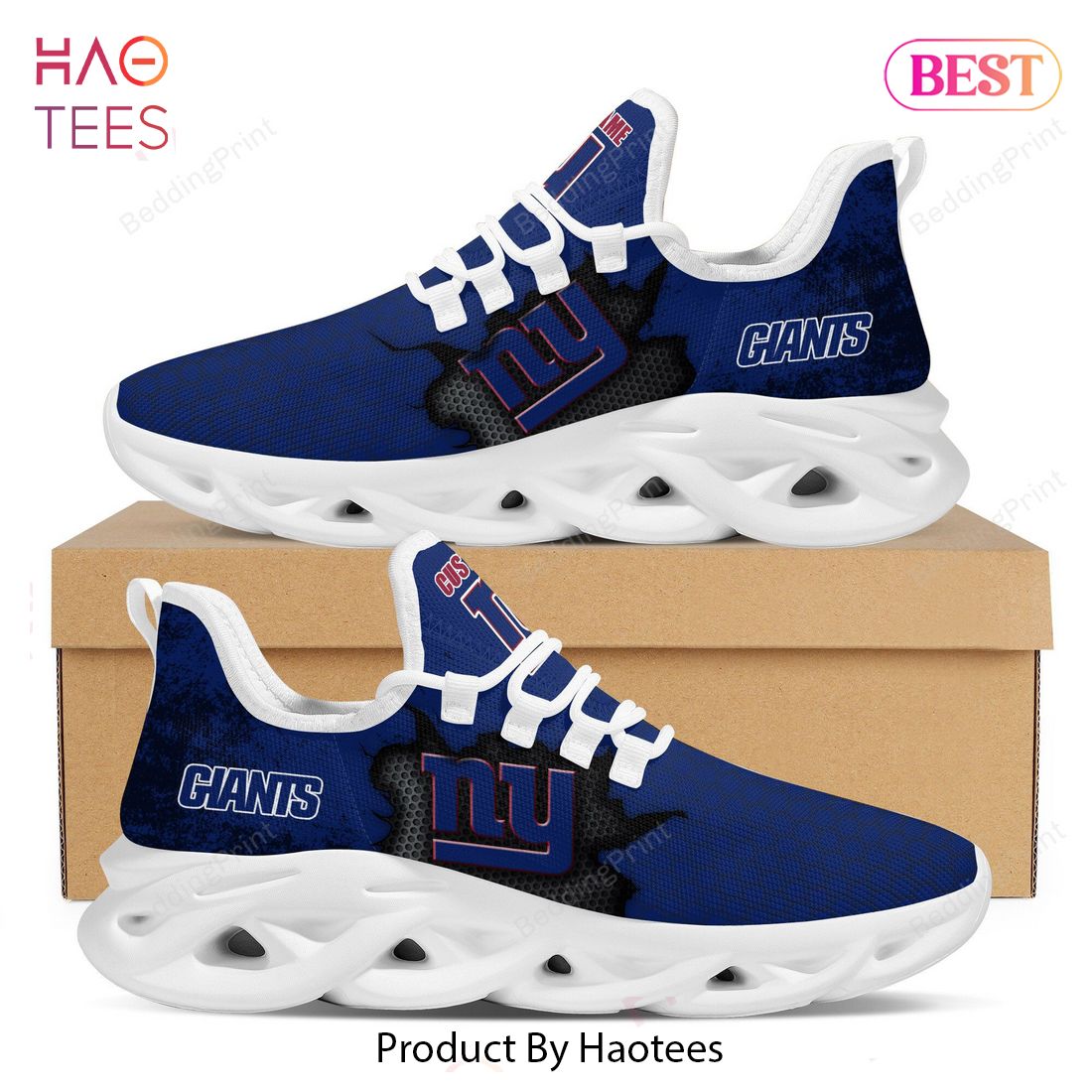 Personalize NFL New York Giants White Blue Max Soul Sneakers