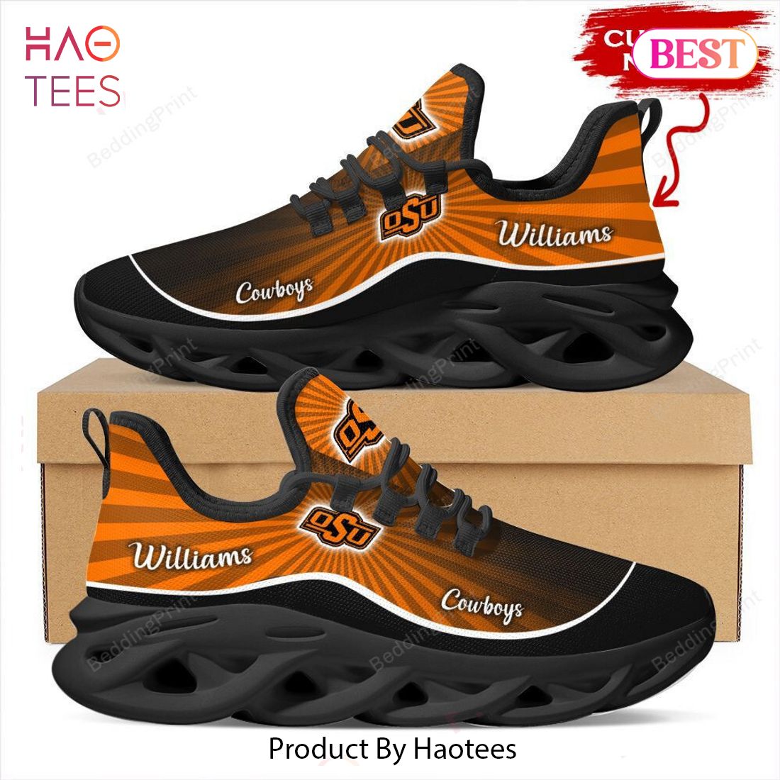 Oklahoma State Cowboys Custom Name NCAA Max Soul Shoes Oklahoma State Cowboys Custom Name NCAA Max Soul Shoes