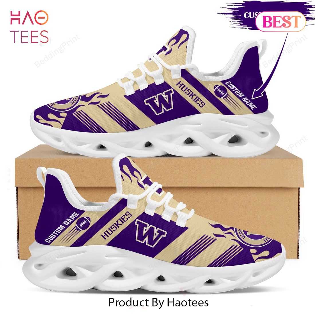 Washington Huskies Custom Personalized NCAA Max Soul Shoes