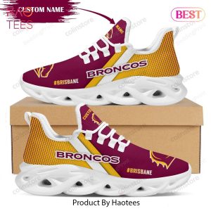 [Personalized Name] Brisbane Broncos NRL Max Soul Shoes
