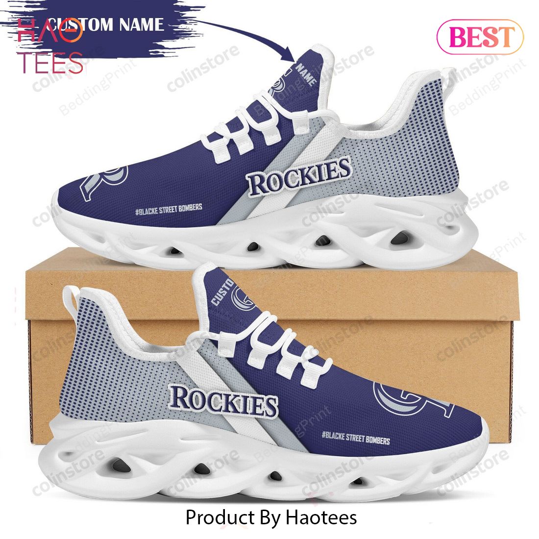 [Personalized Name] Colorado Rockies NHL Max Soul Shoes