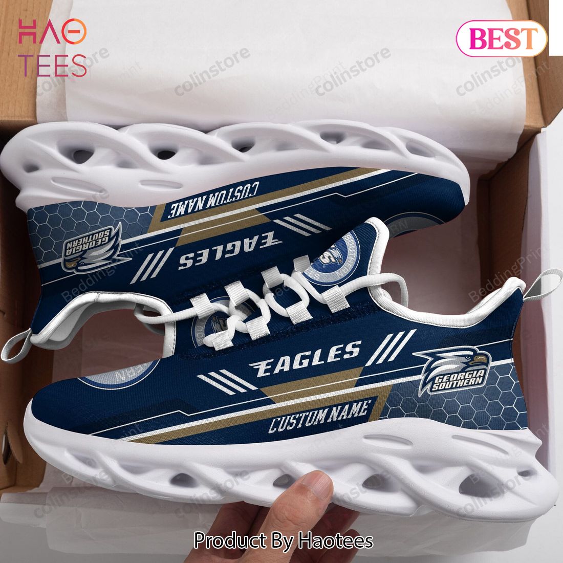 [Personalized Name] Georgia Southern Eagles NCAA Max Soul Shoes