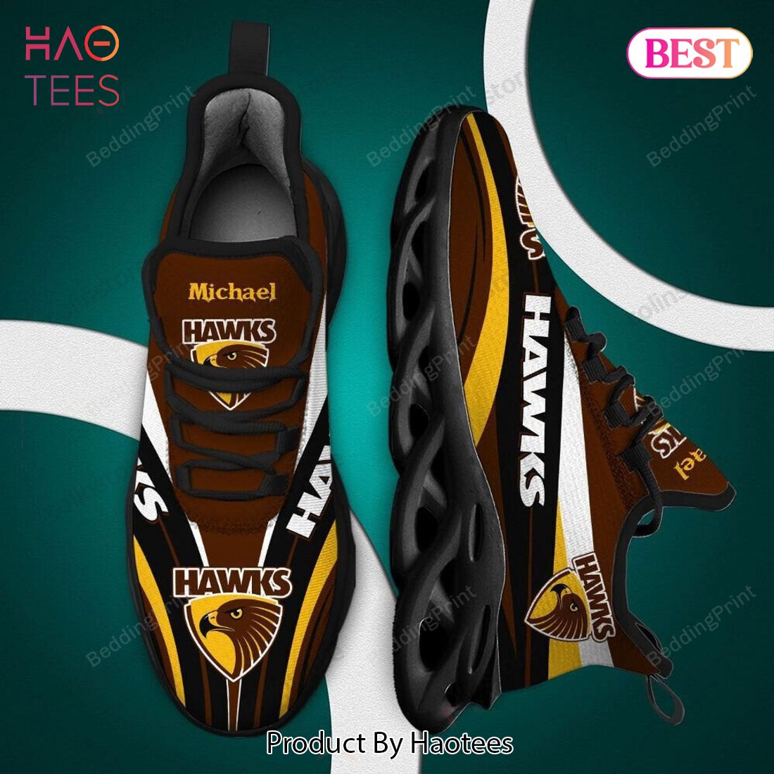 [Personalized Name] Hawthorn Hawks AFL Max Soul Shoes