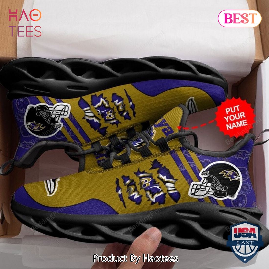 Baltimore Ravens Big Logo NFL Personalized Name Air Jordan 11