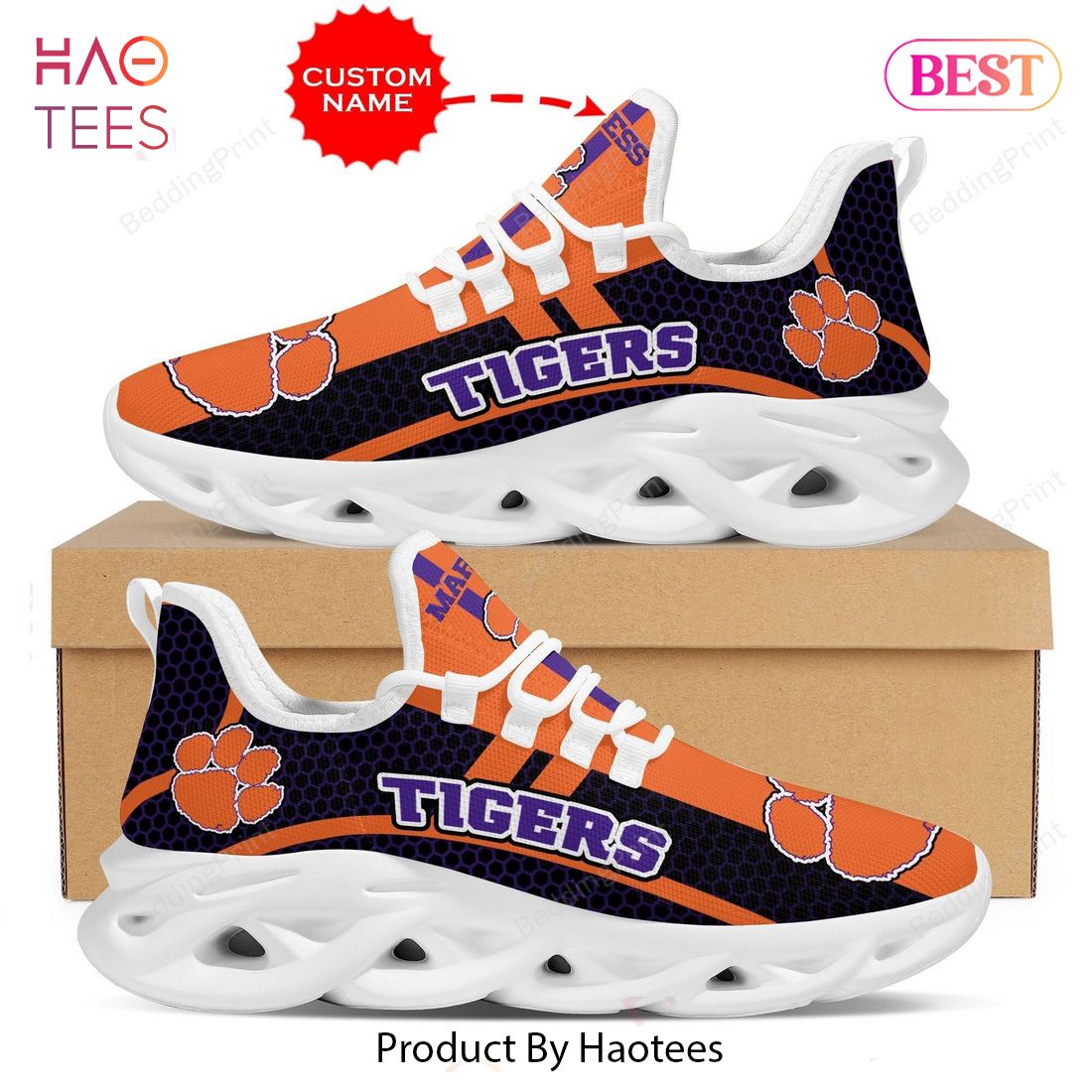 Clemson Tigers NCAA Custom Name Max Soul Shoes Clemson Tigers NCAA Custom Name Max Soul Shoes